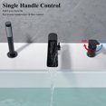 thumbnail image 2 of Roman Bathtub Faucet with Sprayer Deck Mount 3-Hole Tub Filler Faucet, Black Waterfall Roman Tub Faucet with Valve Included, 2 of 9