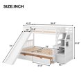 thumbnail image 6 of Tcbosik Twin Over Full Bunk Bed With Drawers,Storage And Slide, Multifunction, White, 6 of 9