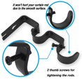 thumbnail image 5 of CINYOYO 3 Pack Double Curtain Rod Brackets for 1" and 5/8" Rod, Heavy Duty Curtain Rod Holders Window Drapery Rod Holders Hanging Wall Brackets, Black, 5 of 7