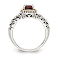 thumbnail image 2 of Shey Couture Sterling Silver with 14K Accent Antiqued Cushion Garnet Ring, 2 of 7