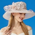 thumbnail image 6 of BYHONG Womens Summer Dress Hat Wide Leaf Flower Bridal Shower Hat Sun Hats Beach Hat Sun Hats Pink, 6 of 7