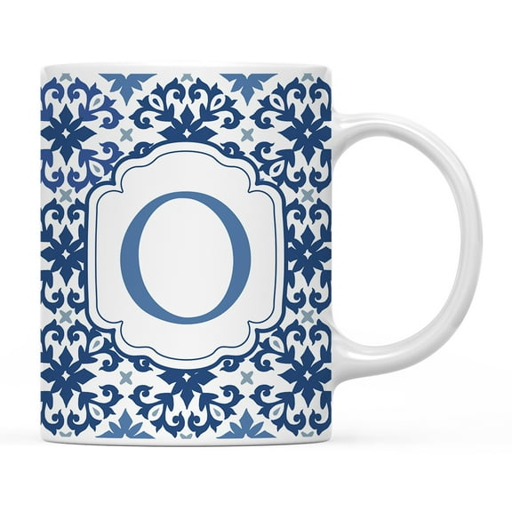 Koyal Wholesale Ceramic Coffee Mug, Moroccan Monogram O