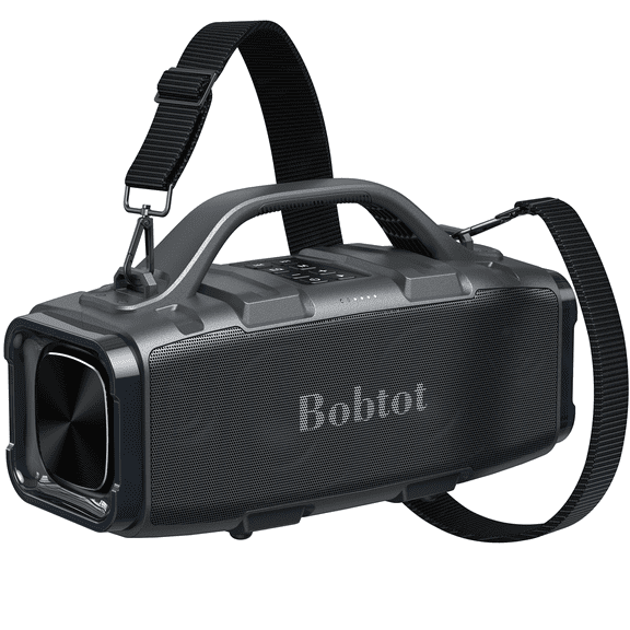 Bobtot Bluetooth Speaker with Deep Bass Basser,60 W Subwoofer,Built-in Mic 25H Playtime,IPX6 Waterproof Portable Wireless Speaker with Handle EQ Suitable for Outdoors, Camping,Beach