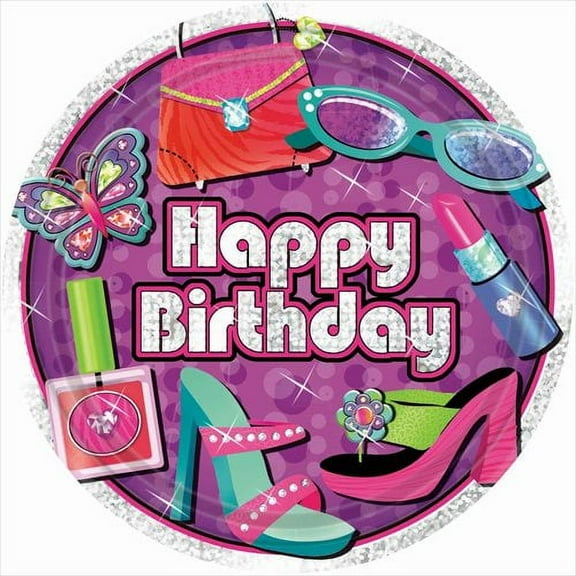 Glitzy Girl Large Paper Plates (8ct)