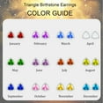 thumbnail image 3 of APSVO Triangle Stud Earrings for Women Girls CZ S925 Sterling Silver Post February Birthstone Earrings with Purple Amethyst Birthday Graduation Jewelry Gifts Teen Her Mom Girlfriend Kids, 3 of 8