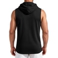 thumbnail image 4 of GrmtClth Men's Hooded Sleeveless Tank Top Casual Workout Shirt with Kangaroo Pocket Lightweight Breathable Everyday Wear Tops Black S, 4 of 7