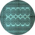 thumbnail image 1 of Ahgly Company Indoor Round Southwestern Light Blue Country Area Rugs, 6' Round, 1 of 4