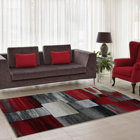Ladole Rugs Red Blue Grey Black, Red And Grey Living Room Rugs