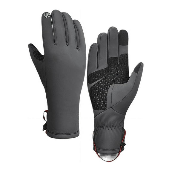 New Winter Riding Warm Gloves Men And Women Plus Velvet Outdoor Sports Windproof Waterproof Running Touch Screen Ski Gloves Gray M