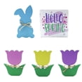thumbnail image 2 of Easter Wooden Decorations Party Table Scene Props DIY Holiday Ornament Set Reusable Rustic Easter Decor Craft Display Centerpiece For Home Party School Event Spring Festival Decoration, 2 of 9