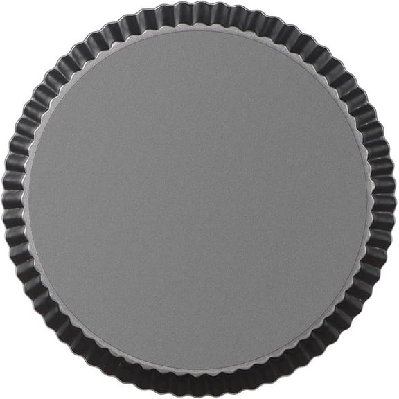 WZW Tart Pan 10 Inch with Removable Bottom, Non Stick Quiche Pan Pie Shell Fluted Edge Tart Pan, Loose Base Carbon Steel Round Cooking Pan for Baking