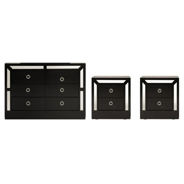 Set de Cajonera y 2 Buros Emilia Chocolate - Kessa Muebles