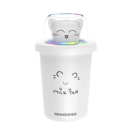 

Cool Mist Humidifiers New Milk Tea Cup Humidifier Desktop Bedroom Humidifier Colorful Night Light Usb Rechargeable Water Spray