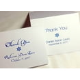 thumbnail image 2 of Pen & Pad Stationers Personalized Bar Mitzvah or Bat Mitzvah Thank You Cards w Envelopes. Two Font Style Options. Blank Inside, Folding Cards. Optnl Return Address Labels (20 Block Style Print), 2 of 3