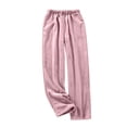 thumbnail image 4 of WTOBBY Women's Plush Sleep Pants with Solid Color Design, Soft Elastic Waist Pajama Bottoms with Two Pockets, Comfortable Pajama Pants for Women,Pink S, 4 of 7