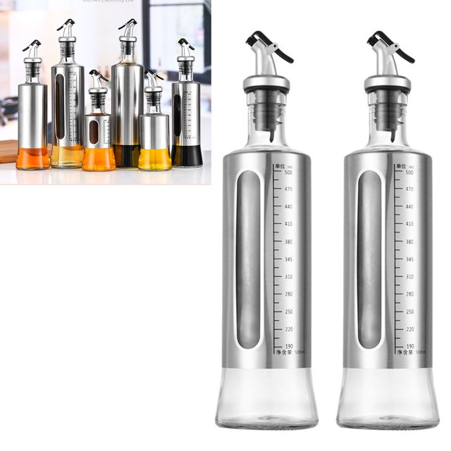 Botella de vidrio alta diseño de escala de botella dispensadora de aceite para cocina ANGGREK Otros
