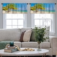 thumbnail image 4 of LALILO Kitchen Curtain Valance Tropical Beach Beach Rod Pocket Window Curtain 52"x 18" Set of 2, 4 of 5