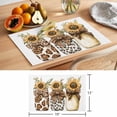 thumbnail image 6 of Spring Sunflower Glass Bottle Placemats Set of 6 Brown Bow Leopard Place Mats Indoor Wipeable Table Mats Washable Cloth Dining Table Placemats for Kitchen Holiday Party Home Decor 13x19 Inch, 6 of 9