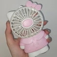 thumbnail image 2 of Mini ventilador portátil de mano recargable por USB de Hello Kitty para estudiantes, súper silencioso, lindo ventilador de escritorio para cama al aire libre, regalo, 2 of 5