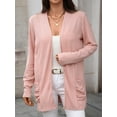 thumbnail image 4 of jinghuiyue Womens Lightweight Cardigans Casual Open Front Long Sleeve Knit Long Cardigan Sweaters with Pockets XXL, 4 of 7
