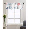 thumbnail image 5 of Kitchen Curtain Valances for Windows,Watercolor Marine Shell Turtle Coral Rod Pocket Small Valance Ocean Starfish Nautical Anchor Short Window Treatment for Bedroom Bathroom Living Room,42"x12", 5 of 9