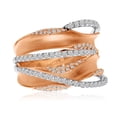 thumbnail image 1 of 14k Rose Gold Crossover Diamond Fashion Ring, 1 of 2