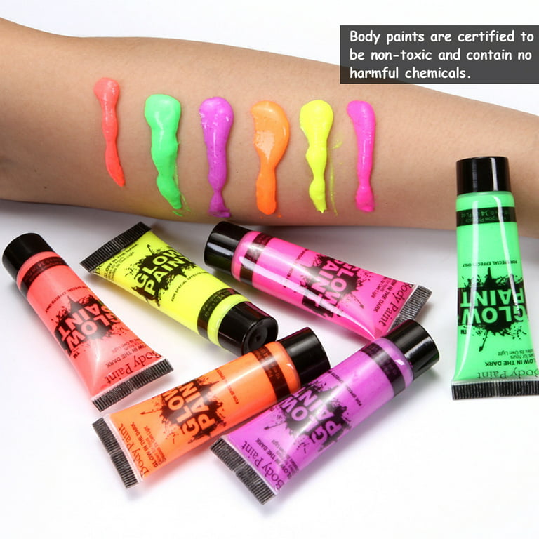 Fantastory 60ml/2oz Neon Glow Acrylic Paints, Glow in The Dark Paint for  Christmas,Outdoor Rocks, Holiday Decor