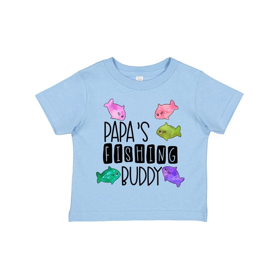 Inktastic Papa's Fishing Buddy with Colorful Fish Boys or Girls Toddler T-Shirt