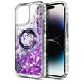 thumbnail image 2 of NageBee Designed for iPhone 14 Pro Max Magnetic Case for MagSafe, Tempered Glass Screen Protector/Wrist Strap Lanyard, Glitter Floating Liquid Cute Case (Purple), 2 of 6