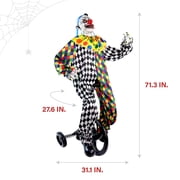 Haunted Hill Farm 5.9 ft Voice & Sound-Sensor Clown on Tricycle Halloween Animatronic, HHTRIBKCLOWN-1FLSA