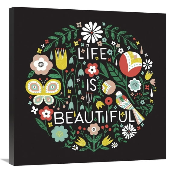 Global Gallery's 'Life is Beautiful Sq' By Michael Mullan Stretched Canvas Wall Art