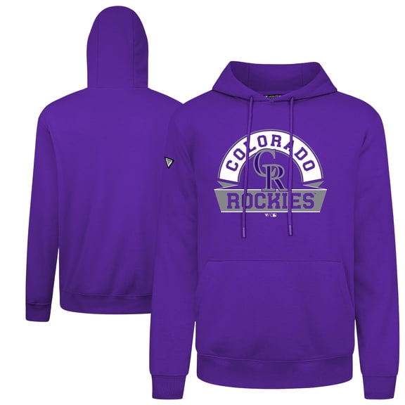 Men's Levelwear  Purple Colorado Rockies Podium Banner Arch Hoodie