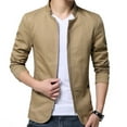 thumbnail image 4 of Blazer Homme Décontracté Automne Couleur Unie Col Montant Poches Zippées Fin Slim, 4 of 7
