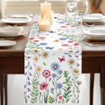 thumbnail image 3 of Table Runners 72 Inches Long Dress Scarves, Spring Floral Farmhouse Kitchen Table Runner, Coffee Tablerunners, Pink Blue Flowers Botanical Butterflies 14x72 Inch, 3 of 9
