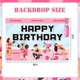 thumbnail image 5 of 7x5FT Pink Gym Theme Birthday Decorations Girl, Workout Theme Happy Birthday Backdrop Banner Weightlifting Background Photography for Gym Theme Fitness Party Decorations, 5 of 5