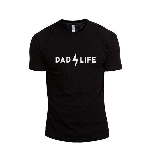 Dad Life Men's Modern Fit Fun Casual T-Shirt Printed Graphic Tee Black 2X-Large