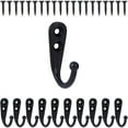thumbnail image 2 of 10 piezas de ganchos pequeños negros montados en la pared con 20 tornillos para colgar bolsa, bata, Tomshoo  Gancho de pared, 2 of 6
