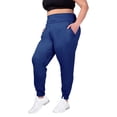 thumbnail image 3 of INERZIA 2 Pack Womens Plus Size Joggers with Pockets Plus Size Sweatpants For Women High Waist Yoga Pants for Gym and Workout Black and Navy 1X, 3 of 5