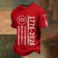 thumbnail image 6 of America 250 Shirt Patriotic Knit Short Sleeve T Shirt Graphic Independence Day Celebration Graphic Tees Men Red L, 6 of 7