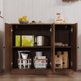 thumbnail image 2 of Buffet Cabine with 3 Door, Kitchen Storage Cabinet with Adjustable Shelf, Coffee Bar Accent Cabinets for Living Room, Entryway, Walnut, 2 of 9
