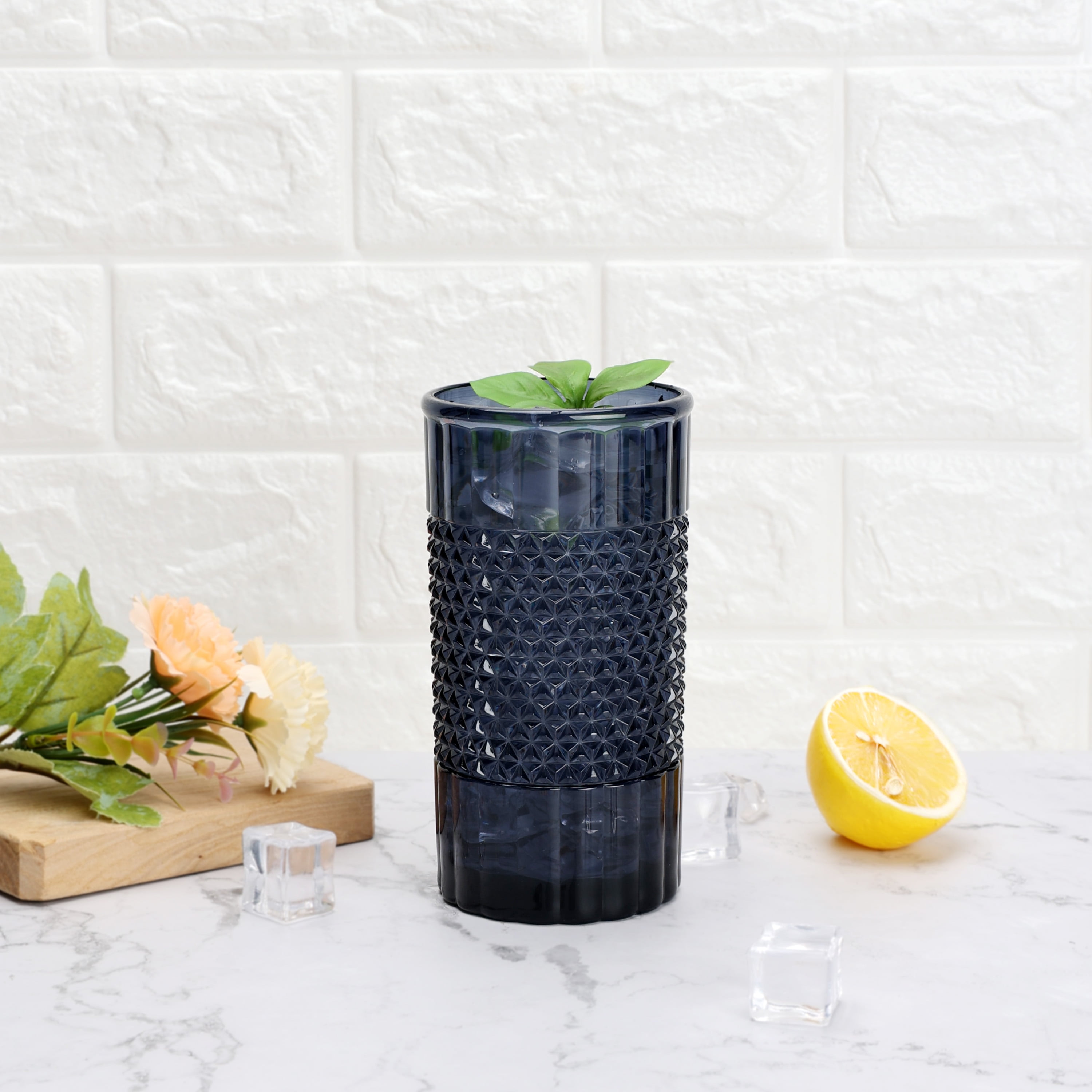Mainstays 20 oz Tall Acrylic Diamond Texture Tumbler, Blue