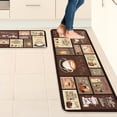 thumbnail image 7 of Coffee Chef Kitchen Rugs Set of 2,17"x30"+ 17"x47"Anti Fatigue Kitchen Mats for Floor,Non Slip Washable Kitchen Runner Rug 2 Piece Set,Brown Vintage Comfort Standing Mat for Kitchen Home Decoration, 7 of 7