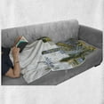 thumbnail image 6 of Seattle Skyline Soft Flannel Fleece Blanket, Computer Graphics Layout of Urban Setting Elements with Cursive Typography, Cozy Plush for Indoor and Outdoor Use, 50" x 60", Multicolor, by Ambesonne, 6 of 6