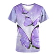 thumbnail image 4 of Up to 65 off!Lolmot Butterfly Scrubs for Women Comfortable Fit Durable Soft Stretch Breathable V-Neck Short Sleeve Shirts Workwear Nurse Uniforms Floral Tee Medical Scrub Tops with Pockets, 4 of 4