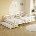 thumbnail image 3 of Bed Frame Full over Full Bunk Bed with Twin Size Trundle and Ladder-White(Old SKU: LT000204AAK), 3 of 8
