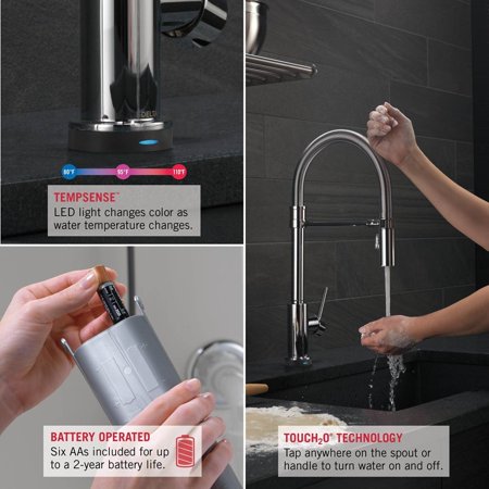 Delta Trinsic Pro Spring Spout Home Kitchen Faucet Arctic