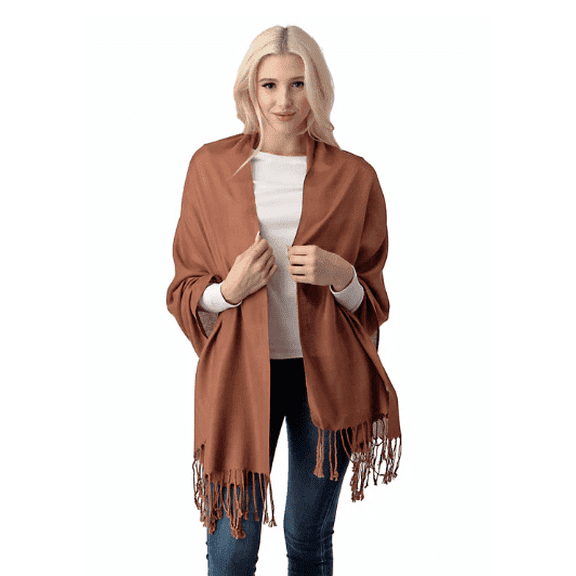 Luxurious Women's Pashmina Shawl in Light Brown - Soft and Elegant