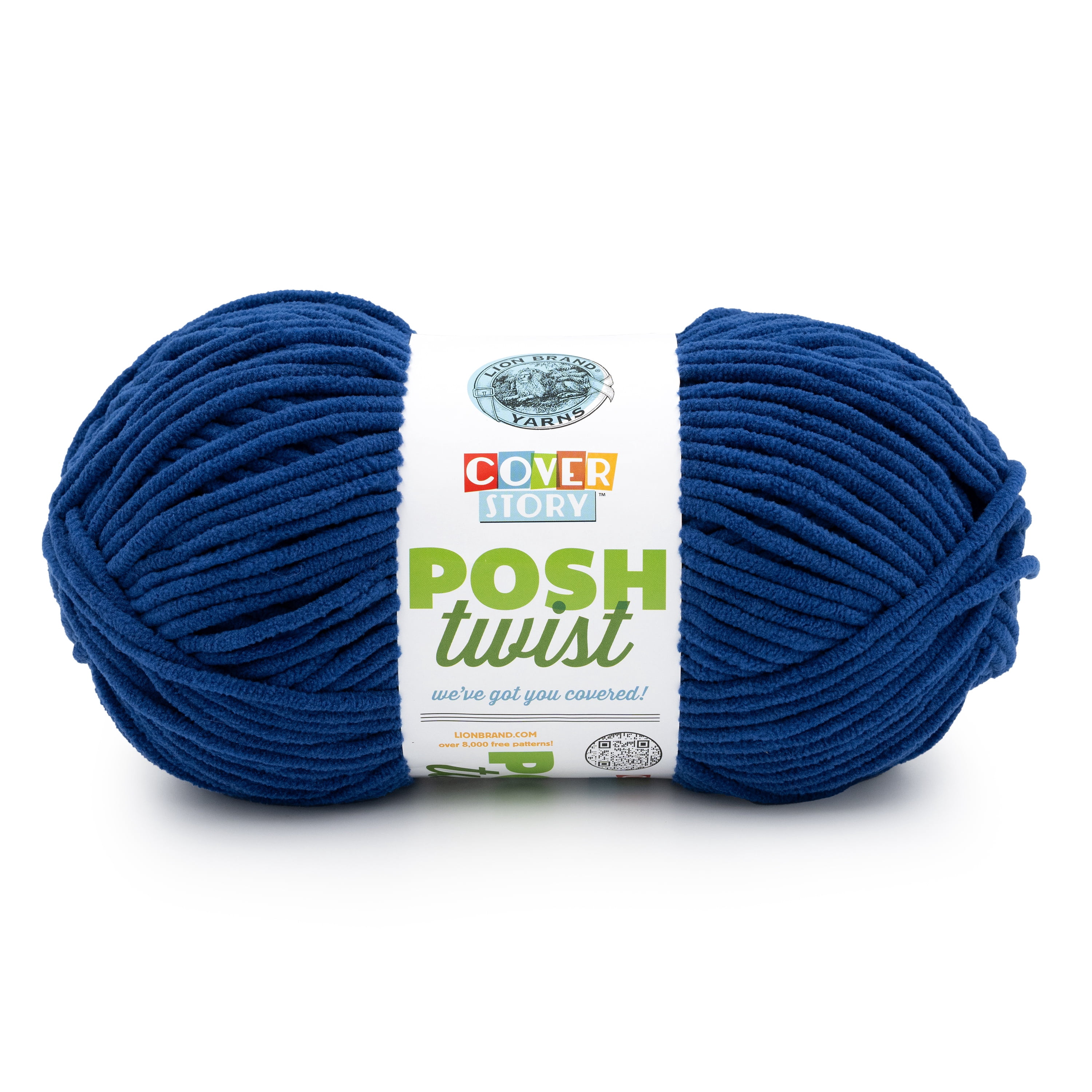 Fil à tricoter Lion Brand Cover Story™ Posh Twist, Myrtille, fil chenille épais/volumineux n° 5, 200 g/213 m - 1 pièce