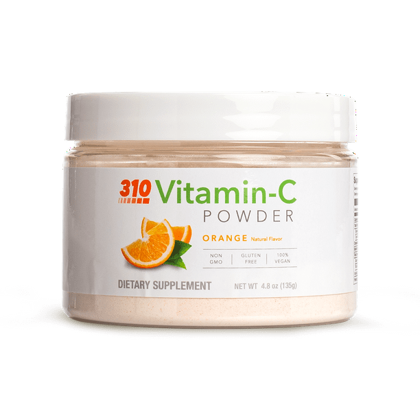 Vitamin C Powder by 310 Nutrition 1000 mg Orange Flavor 4.8 oz