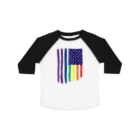 

Inktastic Painted American Rainbow Flag Gift Toddler Boy or Toddler Girl T-Shirt